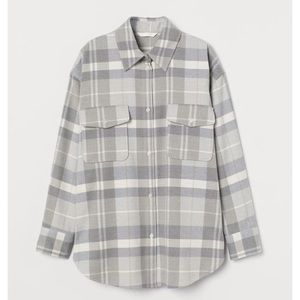 NWT H&M grey plaid flannel
